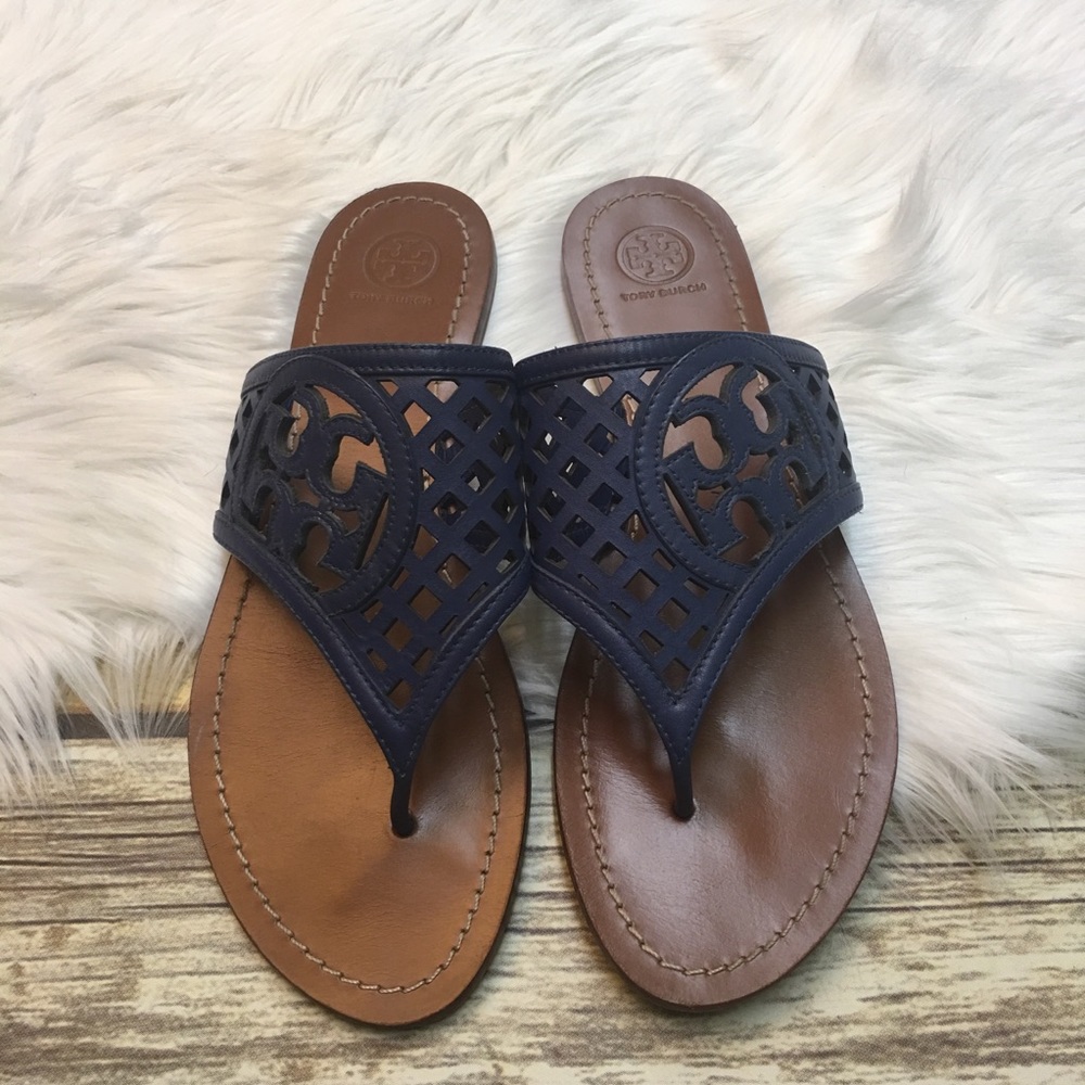 Tory Burch Thatched Logo Thong Sandal